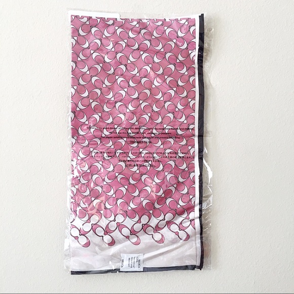 Coach LARGE Signature Bias Large Silk Scarf Vintage Pink - Picture 3 of 5